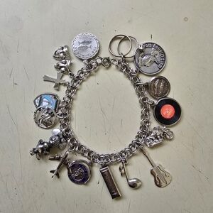 Vintage Sterling Silver Charm Bracelet